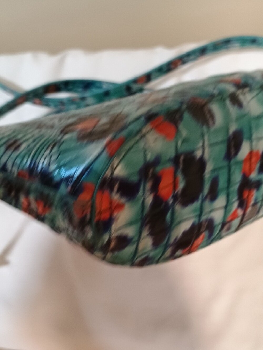 Brahmin Katie Turquoise Multicolor Croc-Embossed Crossbody - Picture 6 of 9